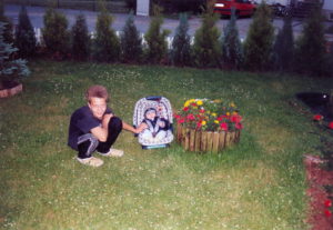 Олег Петкау с маленьким Лукасом,  2000год, Германия.